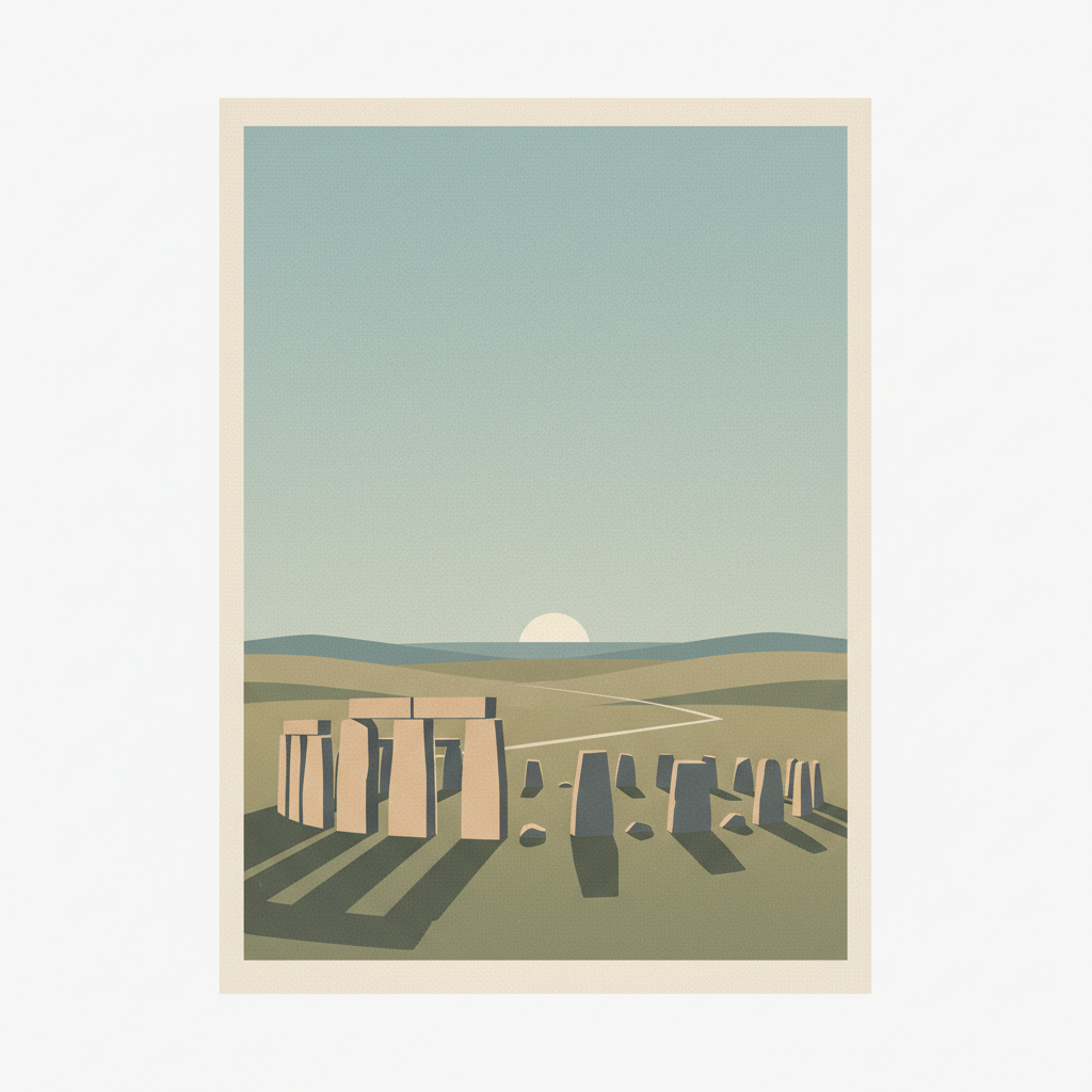 Stonehenge, Avebury and Associated Sites — illustrated travel poster