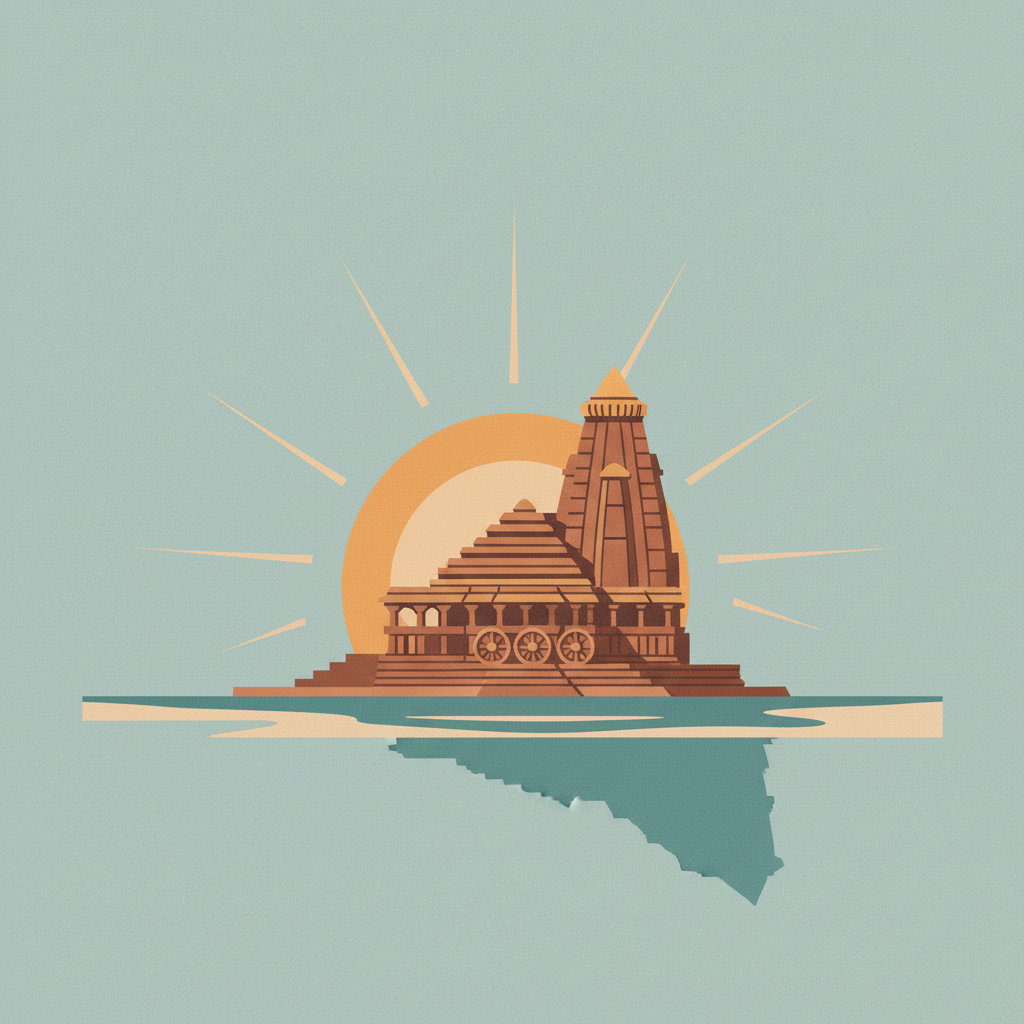 Sun Temple, Konârak — illustrated travel poster