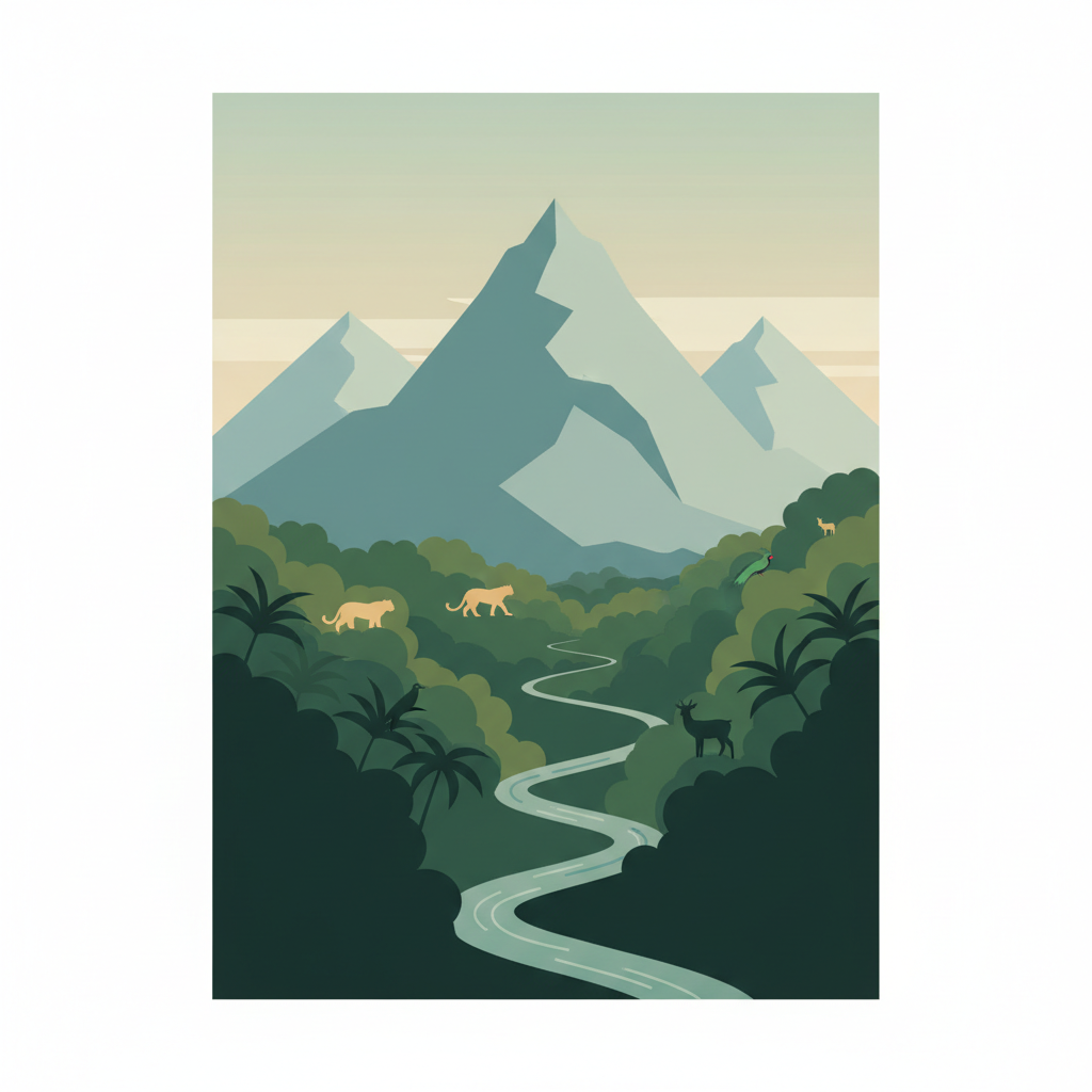Talamanca Range-La Amistad Reserves / La Amistad National Park — illustrated travel poster