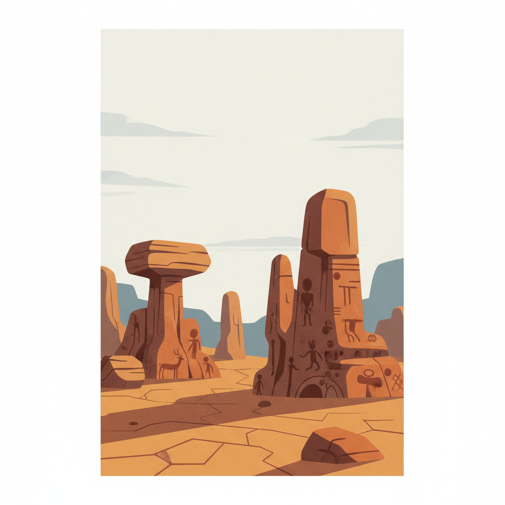 Tassili n'Ajjer — illustrated travel poster