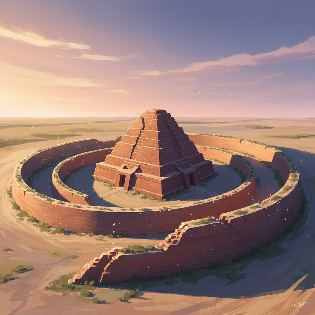 Tchogha Zanbil — illustrated travel poster