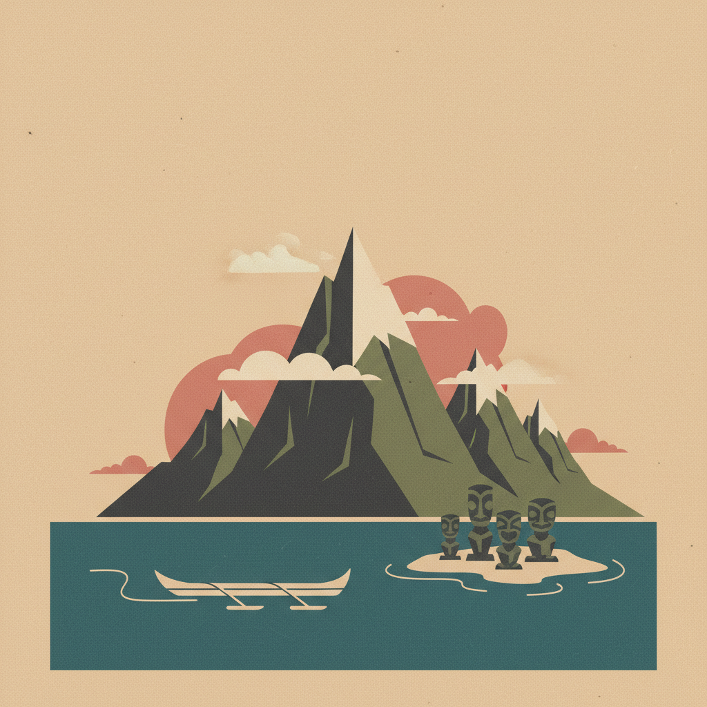 Te Henua Enata – The Marquesas Islands — illustrated travel poster