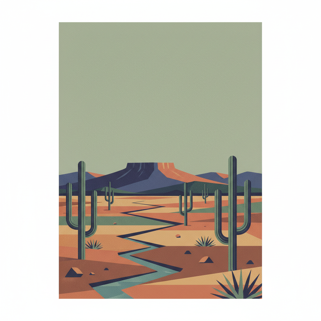 Tehuacán-Cuicatlán Valley: originary habitat of Mesoamerica — illustrated travel poster