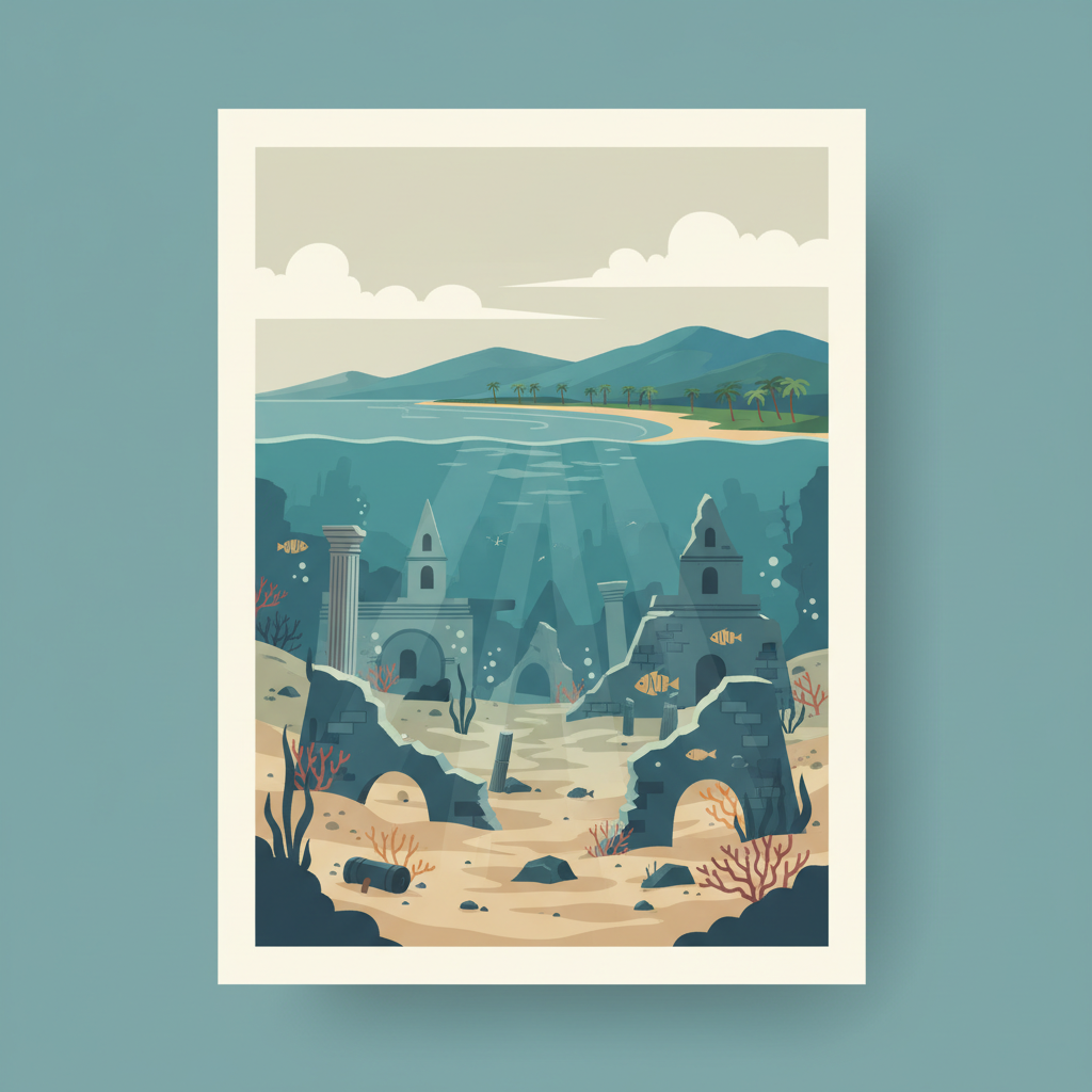 The Archaeological Ensemble of 17th Century Port Royal — illustrated travel poster