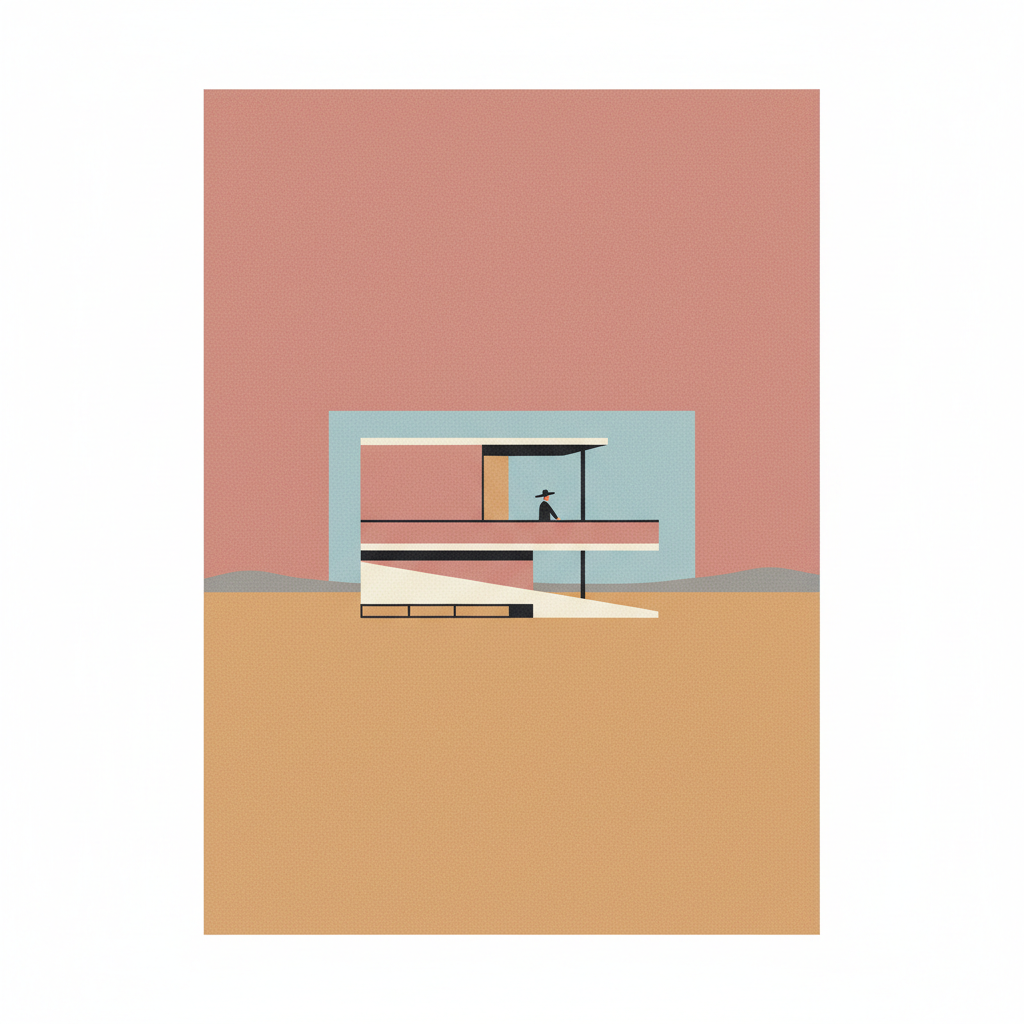 The Architectural Work of Le Corbusier, an Outstanding Contribution to the Modern Movement — illustrated travel poster