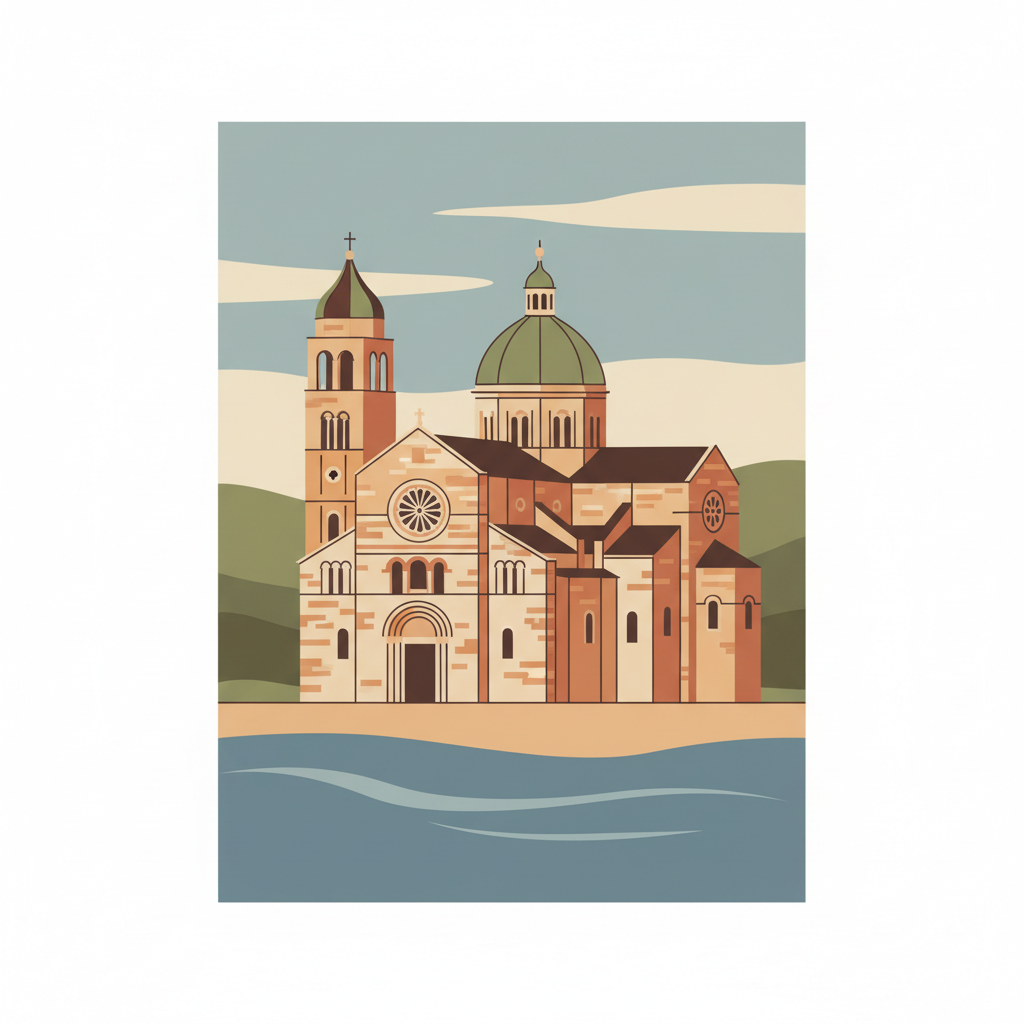 The Cathedral of St James in Šibenik — illustrated travel poster
