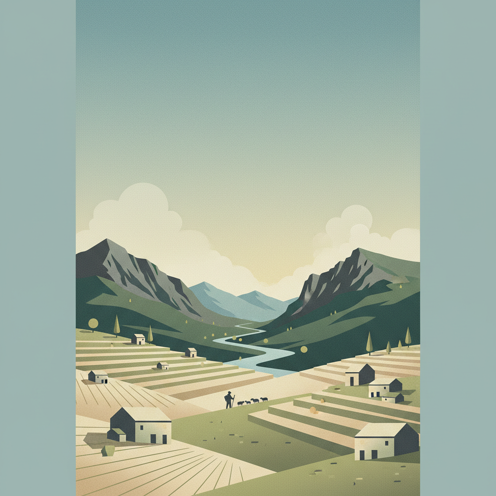 The Causses and the Cévennes, Mediterranean agro-pastoral Cultural Landscape — illustrated travel poster