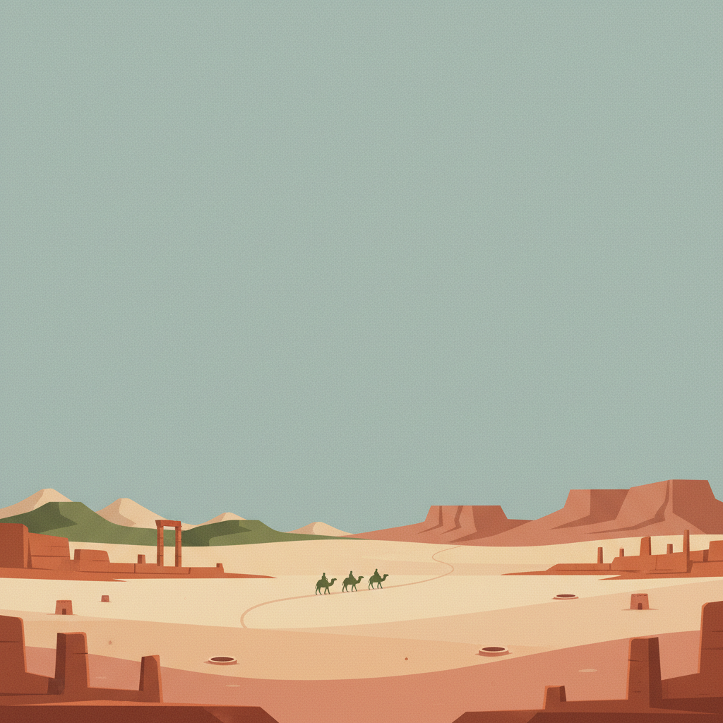 The Cultural Landscape of Al-Faw Archaeological Area — illustrated travel poster