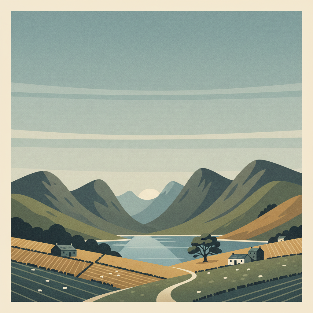 The English Lake District — illustrated travel poster