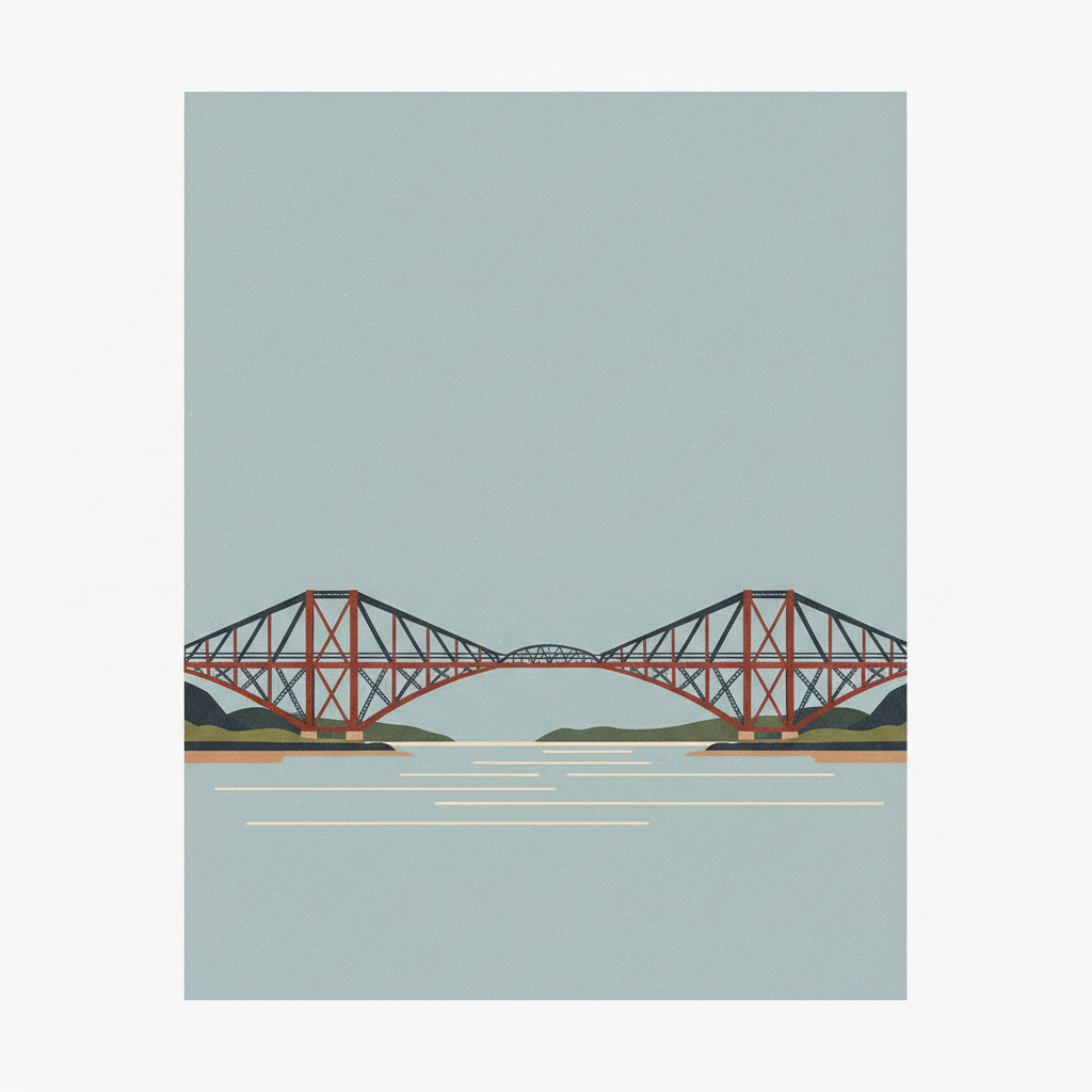 The Forth Bridge — illustrated travel poster