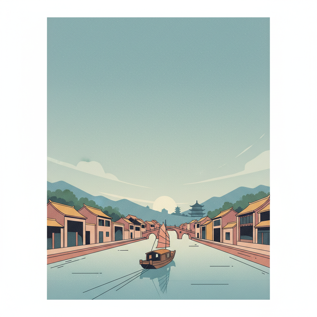 The Grand Canal — illustrated travel poster