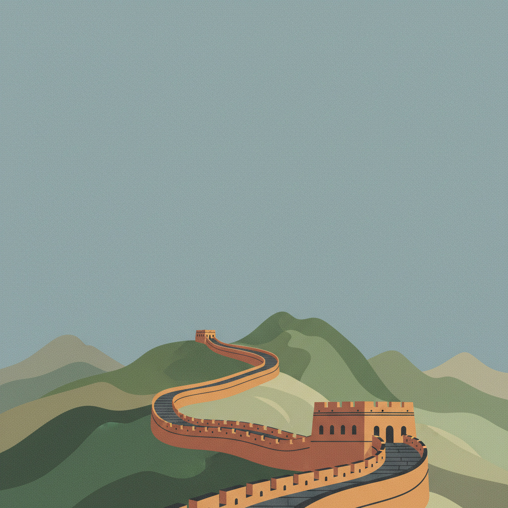 The Great Wall — illustrated travel poster