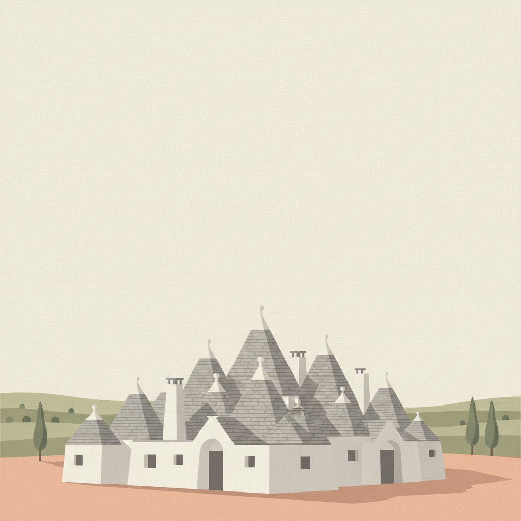 The <I>Trulli</I> of Alberobello — illustrated travel poster