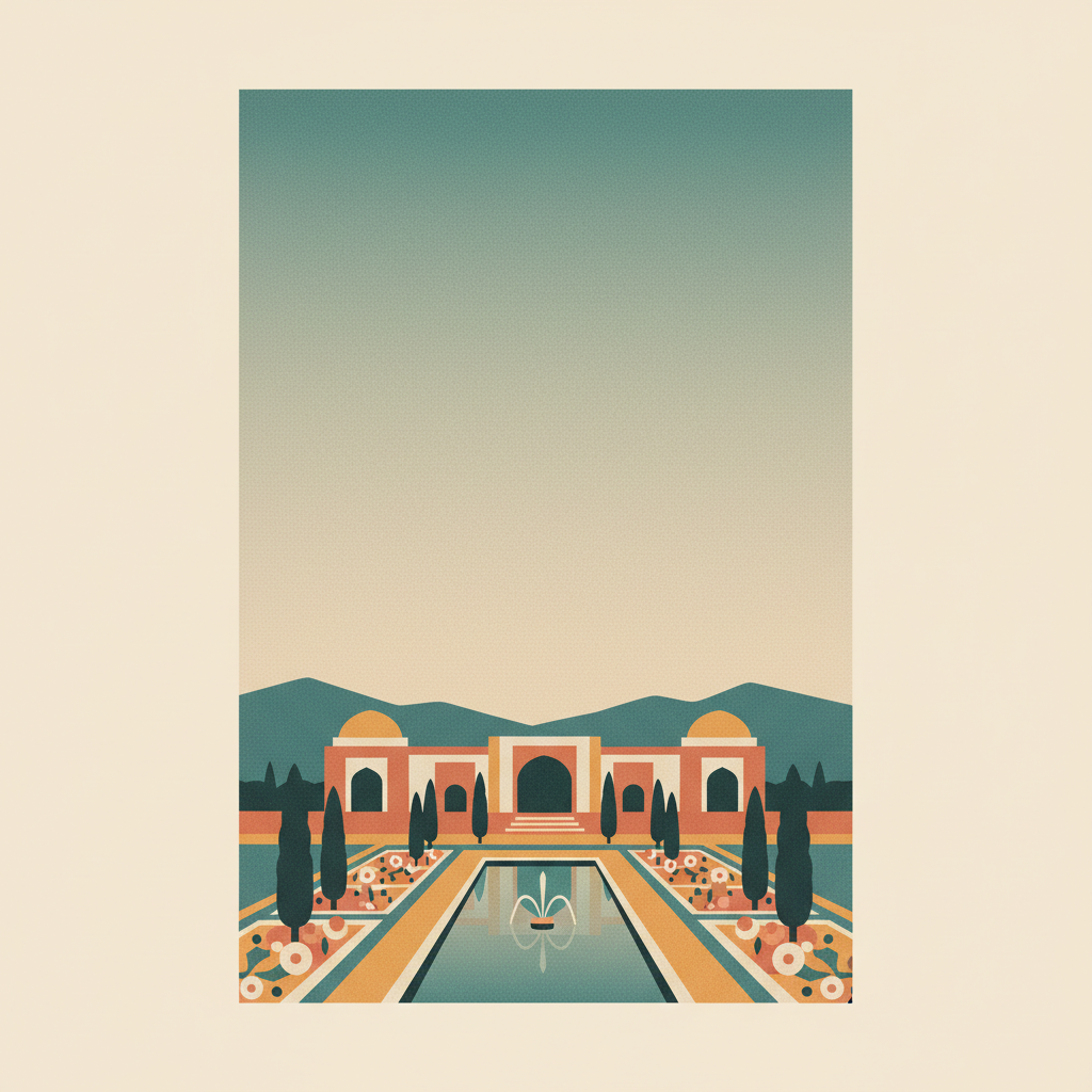 The Persian Garden — illustrated travel poster