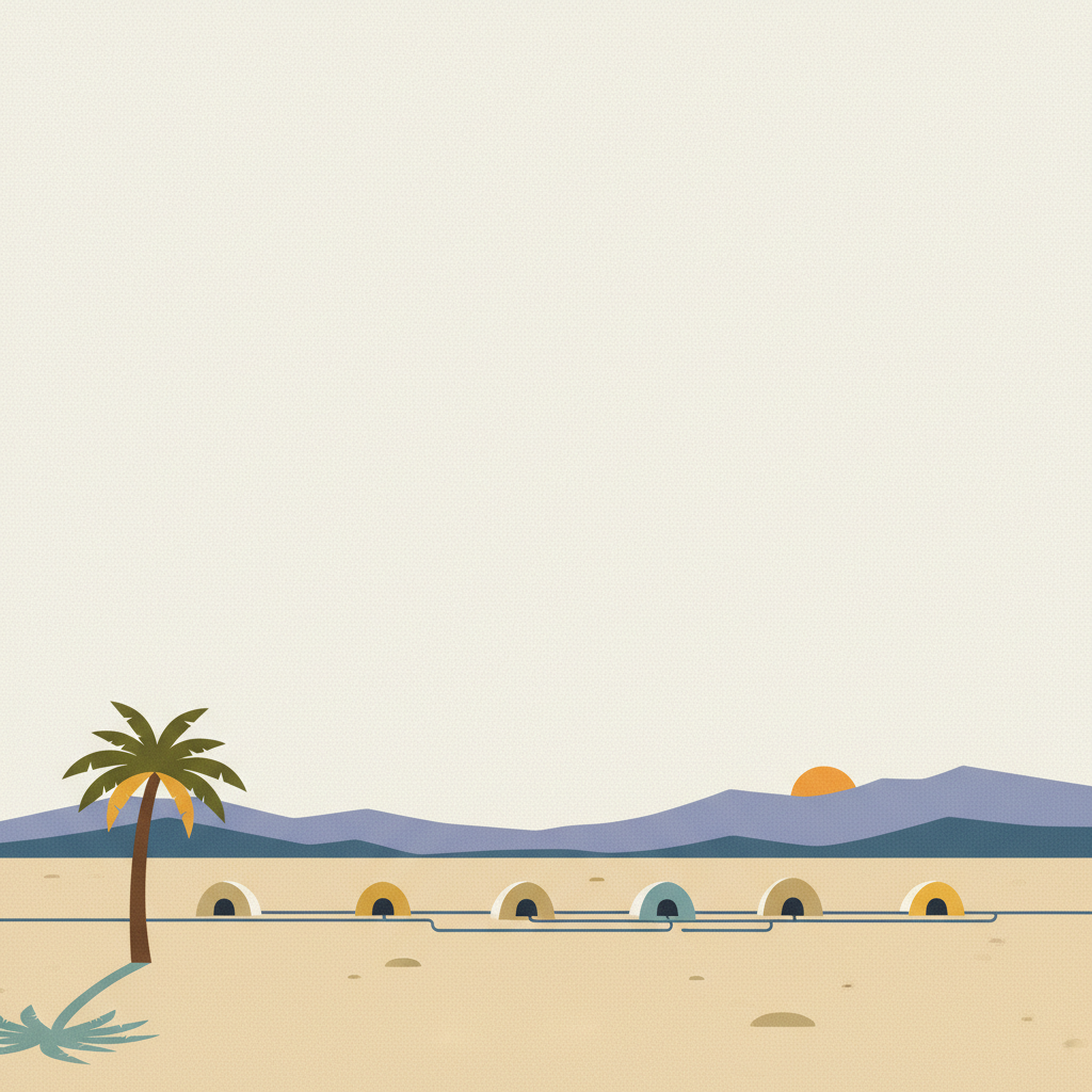 The Persian Qanat — illustrated travel poster