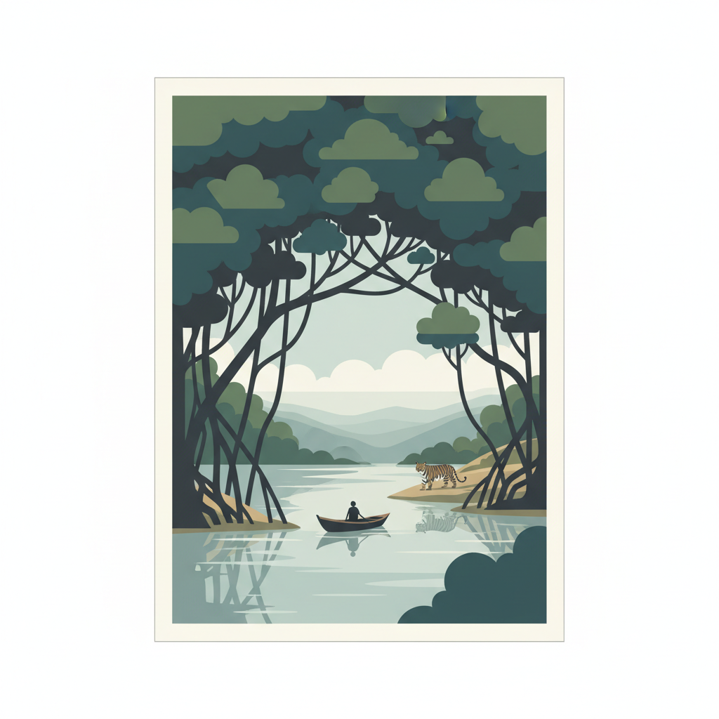 The Sundarbans — illustrated travel poster