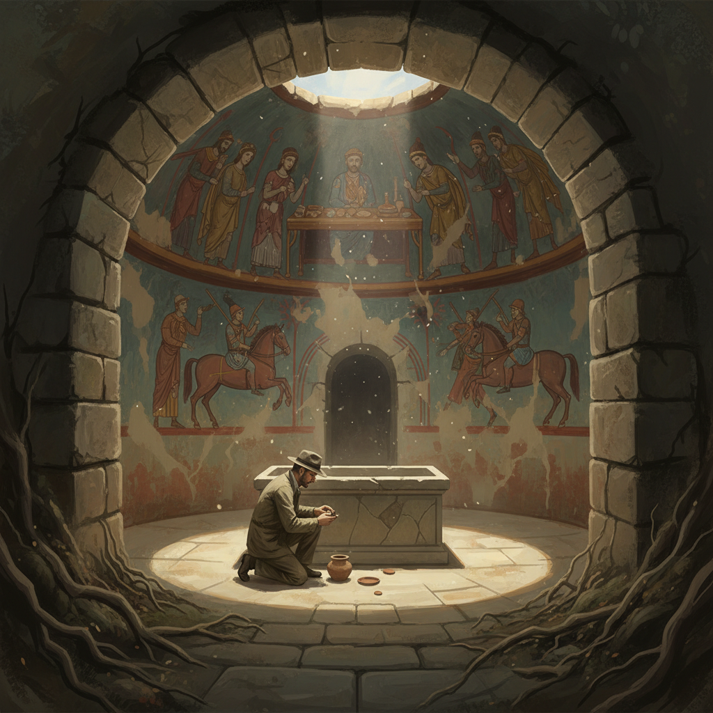 Thracian Tomb of Kazanlak — illustrated travel poster