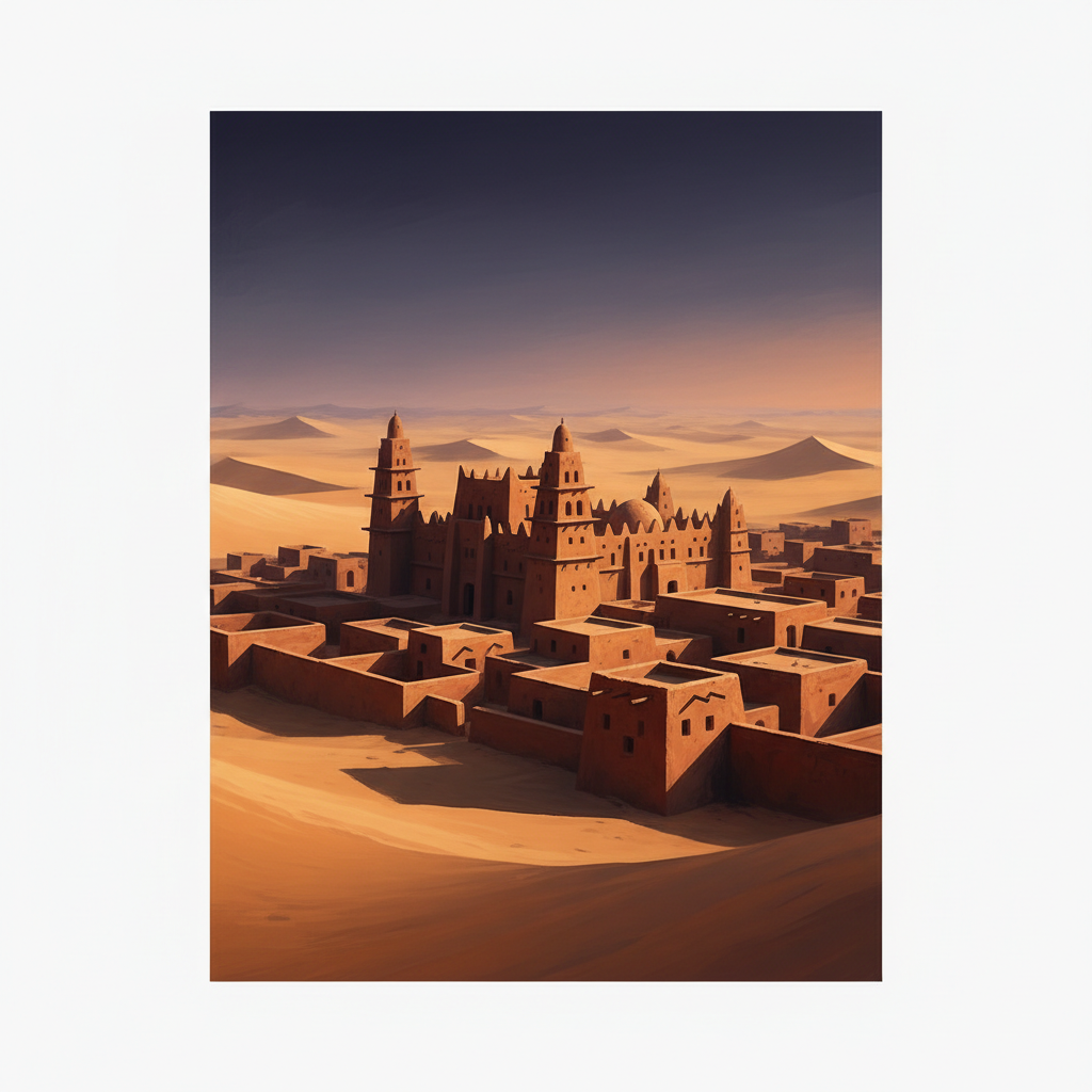 Timbuktu — illustrated travel poster