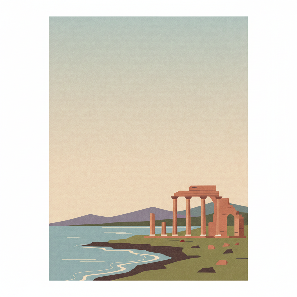 Tipasa — illustrated travel poster