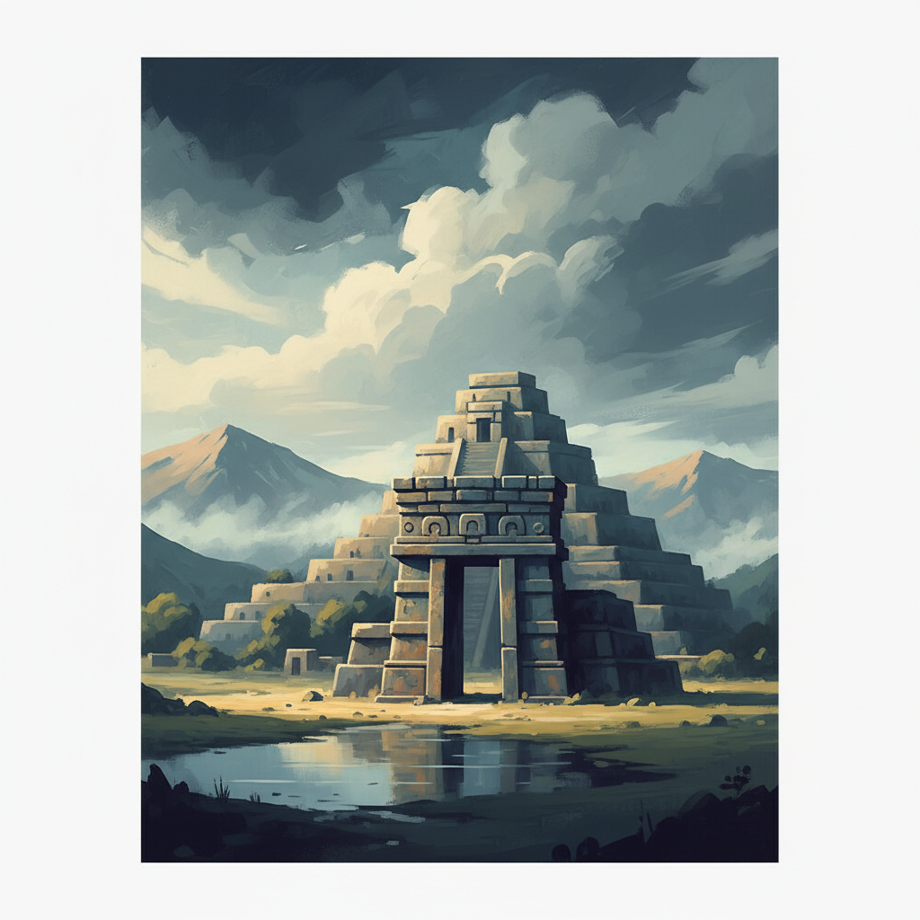 Tiwanaku: Spiritual and Political Centre of the Tiwanaku Culture — illustrated travel poster