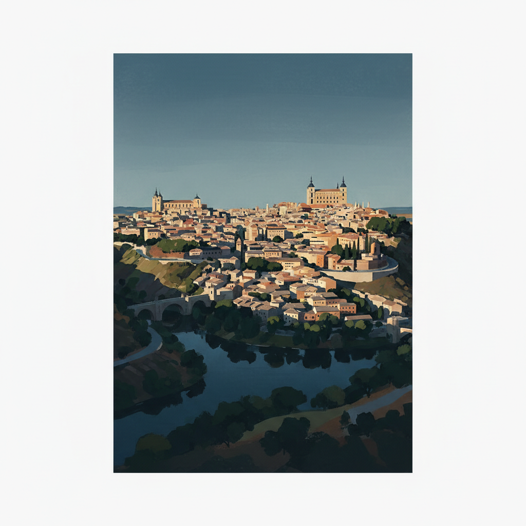 Historic City of Toledo — illustrated travel poster