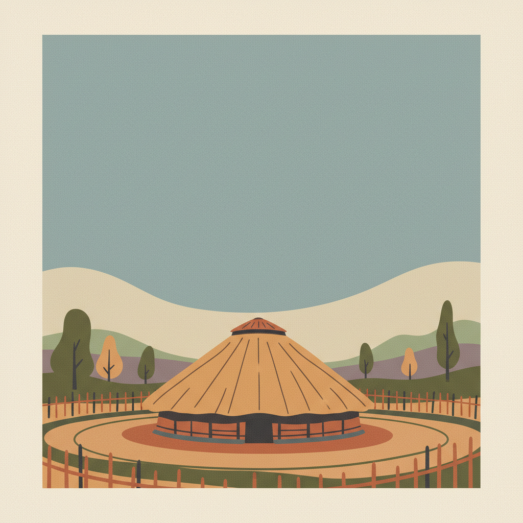 Tombs of Buganda Kings at Kasubi — illustrated travel poster