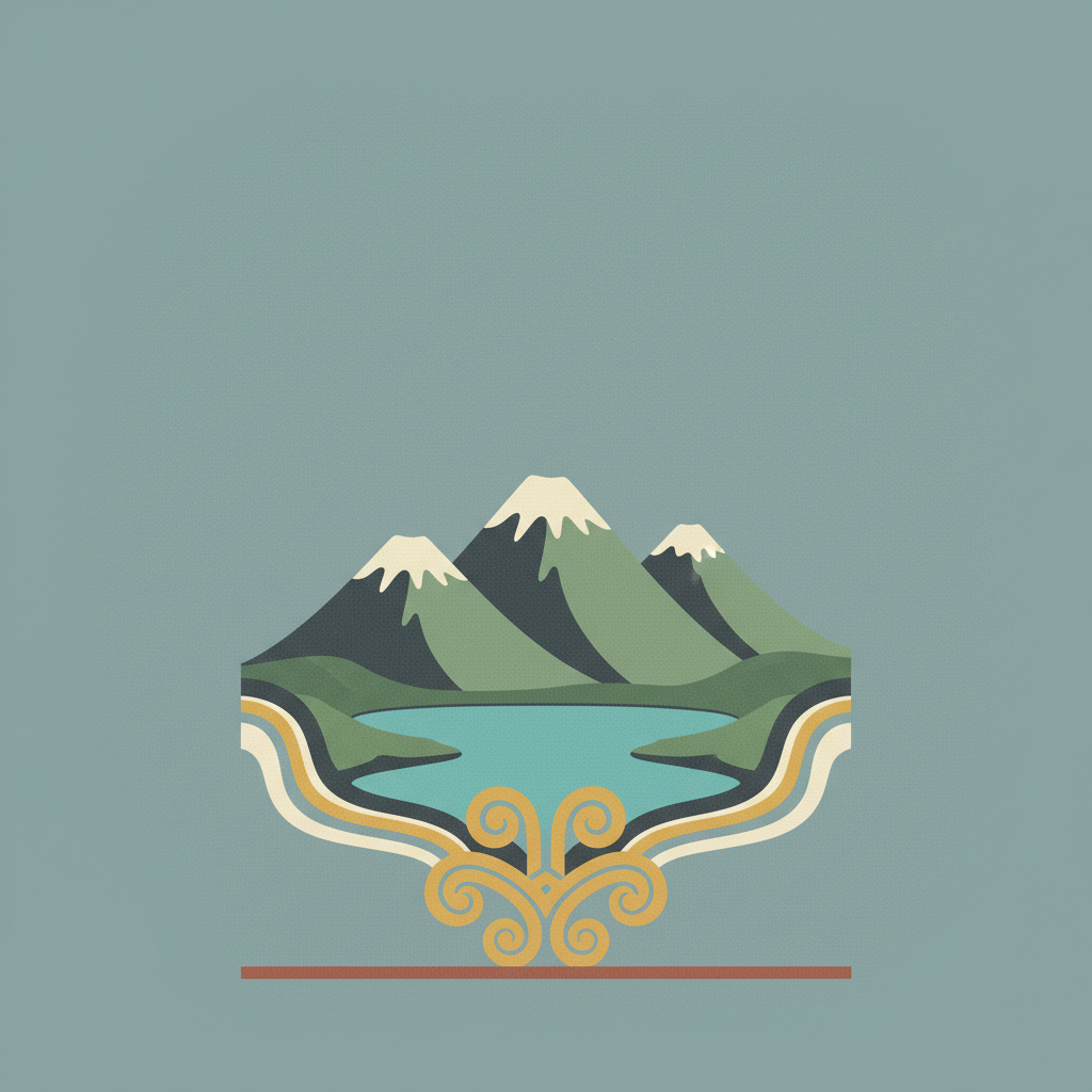 Tongariro National Park — illustrated travel poster