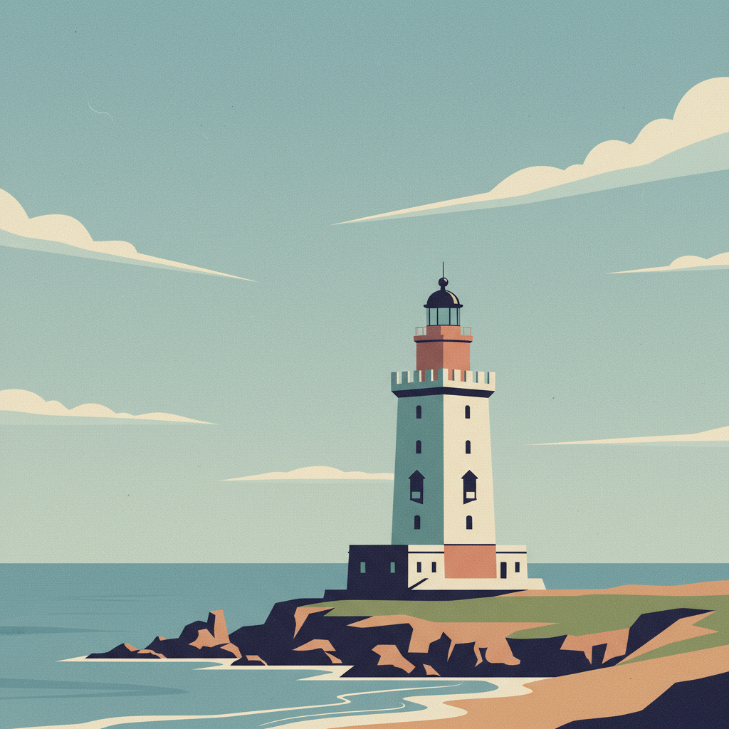 Tower of Hercules — illustrated travel poster
