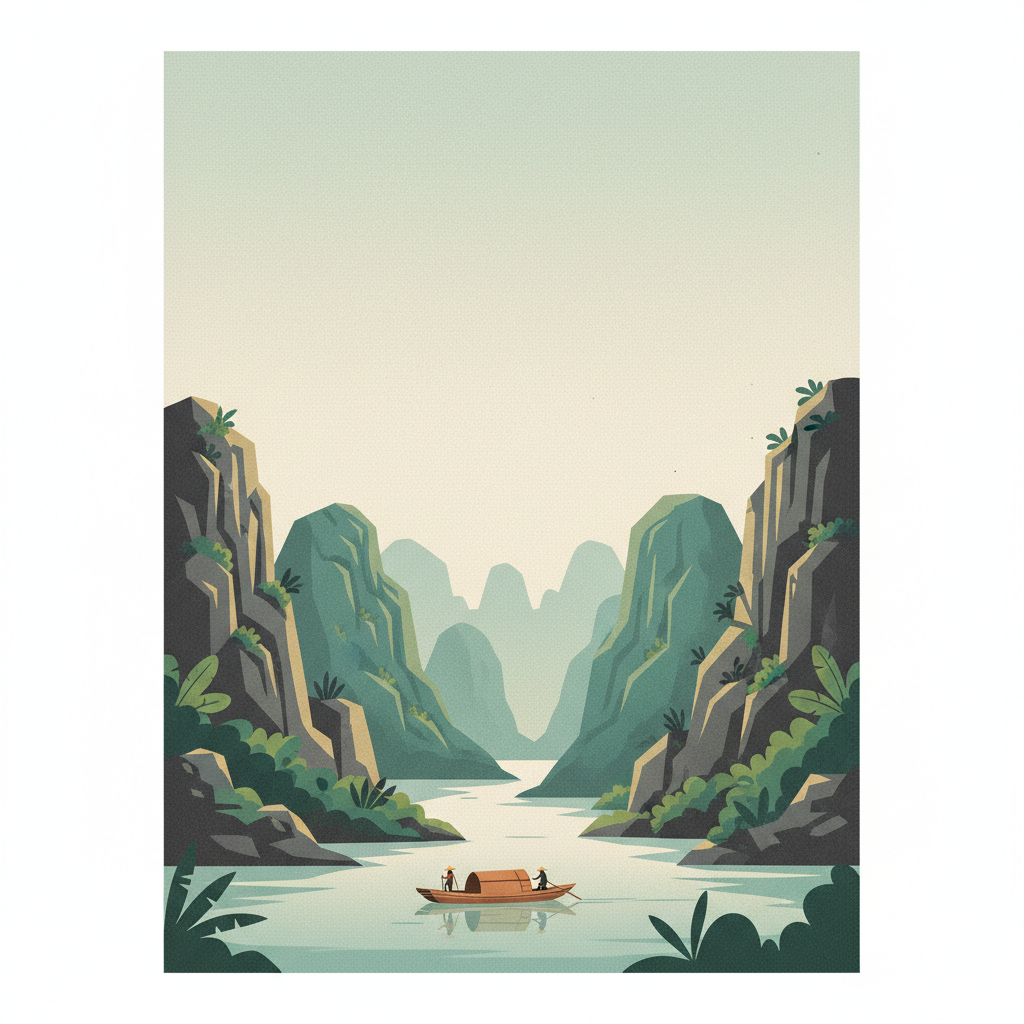 Trang An Landscape Complex — illustrated travel poster