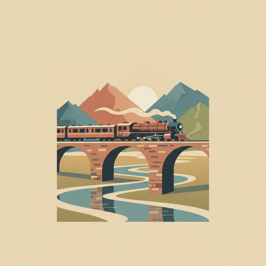 Trans-Iranian Railway — illustrated travel poster