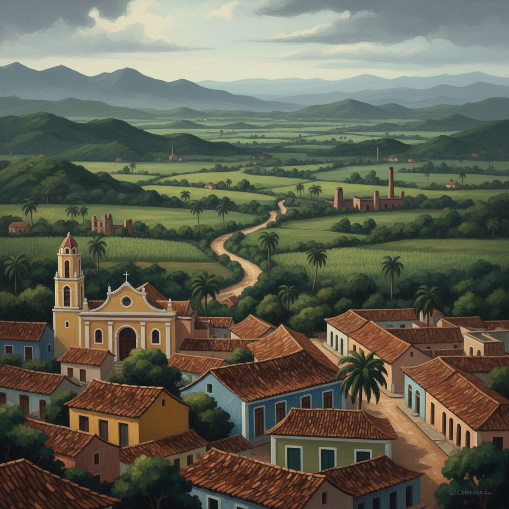 Trinidad and the Valley de los Ingenios — illustrated travel poster