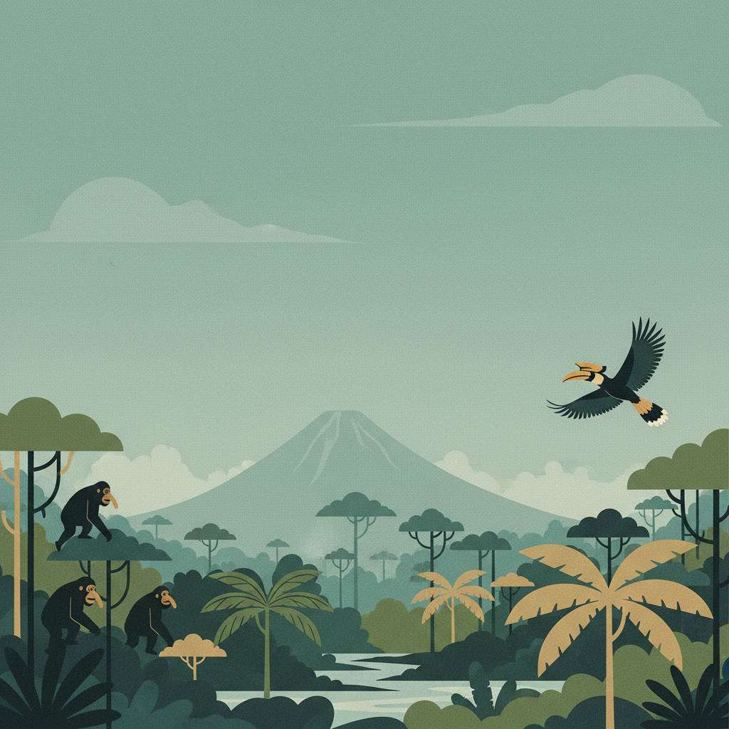 Tropical Rainforest Heritage of Sumatra — illustrated travel poster