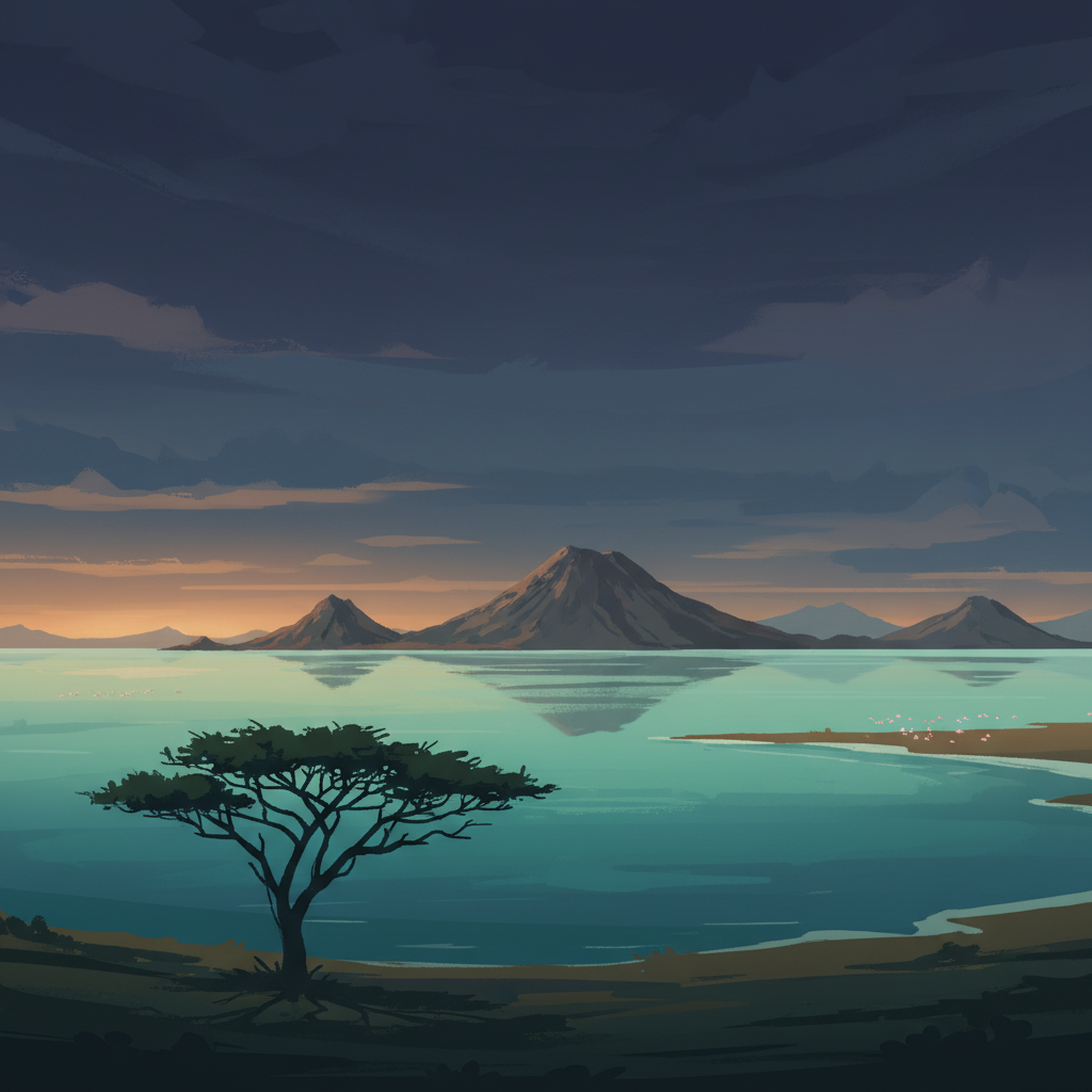 Lake Turkana National Parks — illustrated travel poster