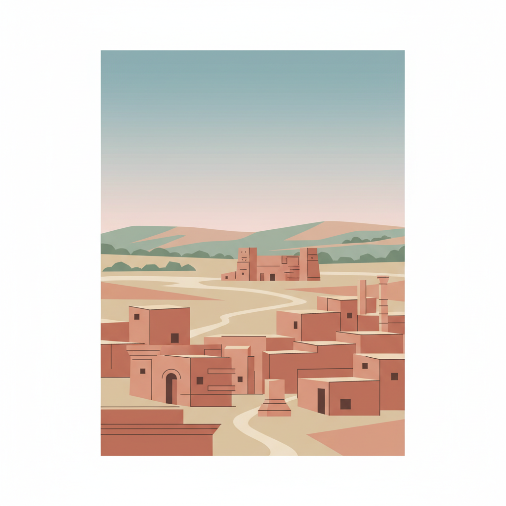Umm Al-Jimāl — illustrated travel poster