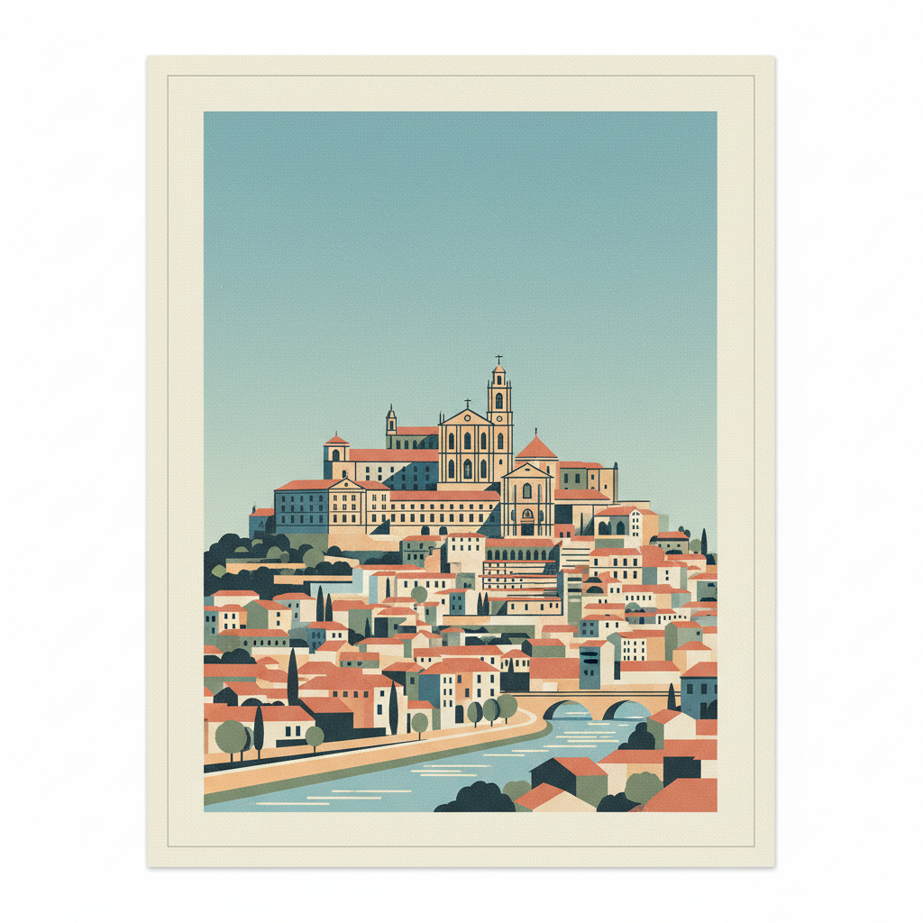 University of Coimbra – Alta and Sofia — illustrated travel poster