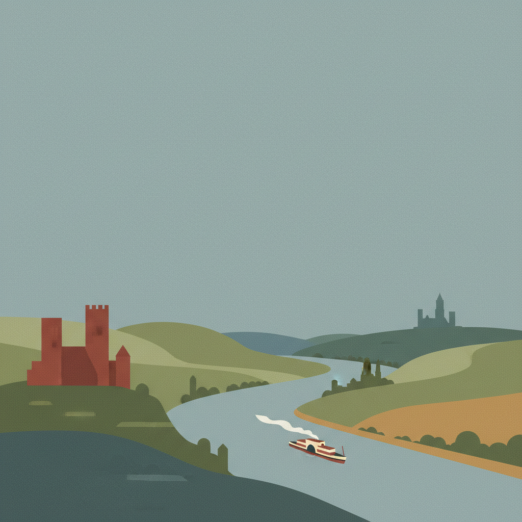 Upper Middle Rhine Valley — illustrated travel poster