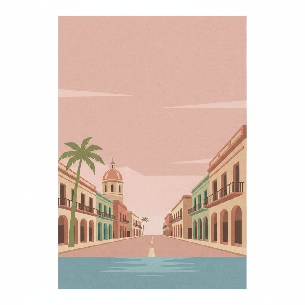 Urban Historic Centre of Cienfuegos — illustrated travel poster