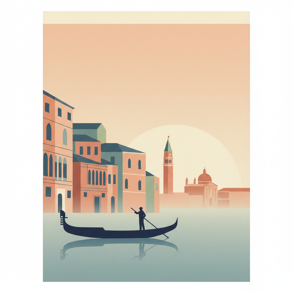 Venice & Lagoon — illustrated travel poster
