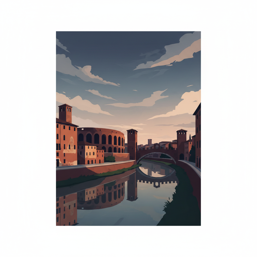 City of Verona — illustrated travel poster