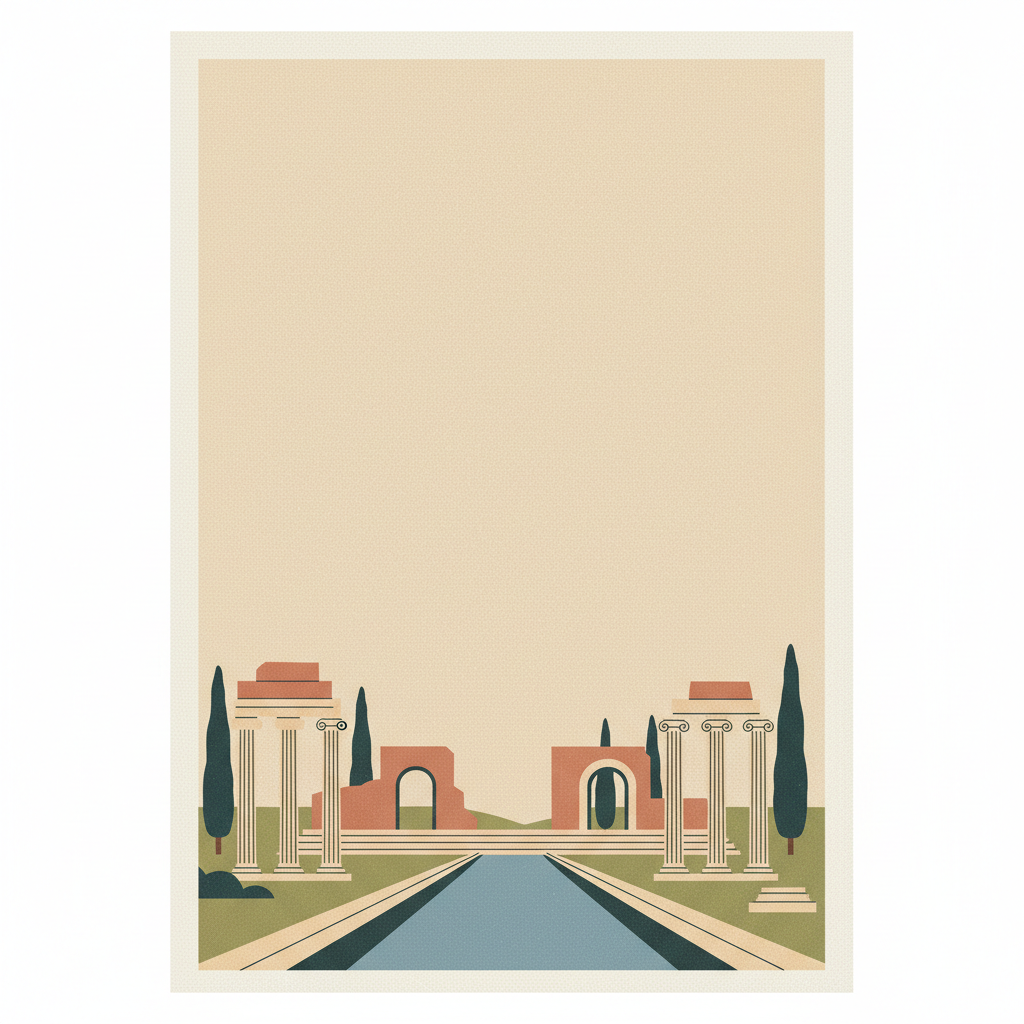 Villa Adriana (Tivoli) — illustrated travel poster