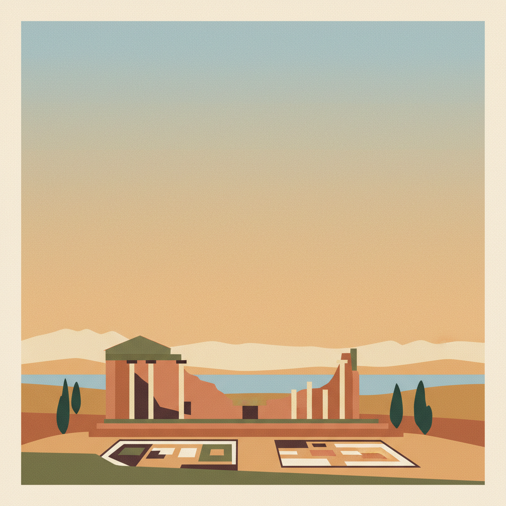 Villa Romana del Casale — illustrated travel poster