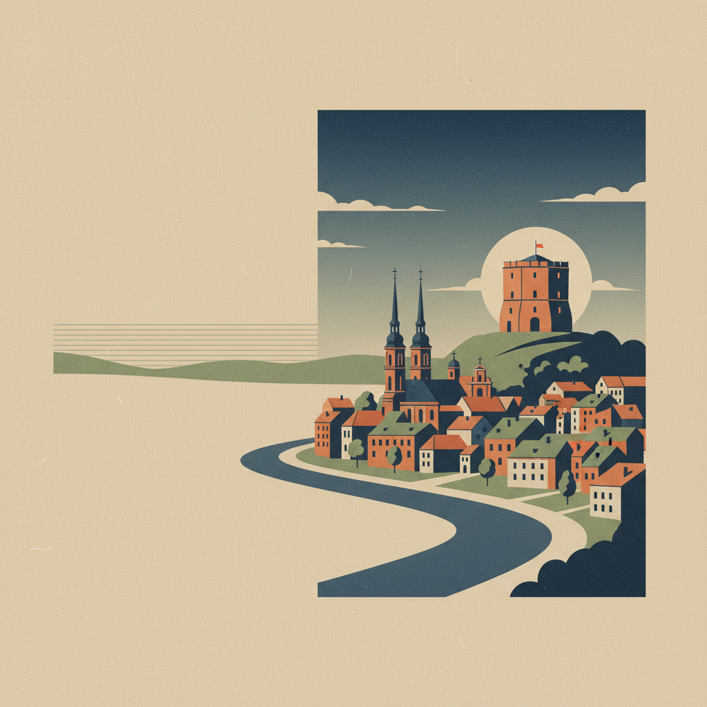 Vilnius Historic Centre — illustrated travel poster