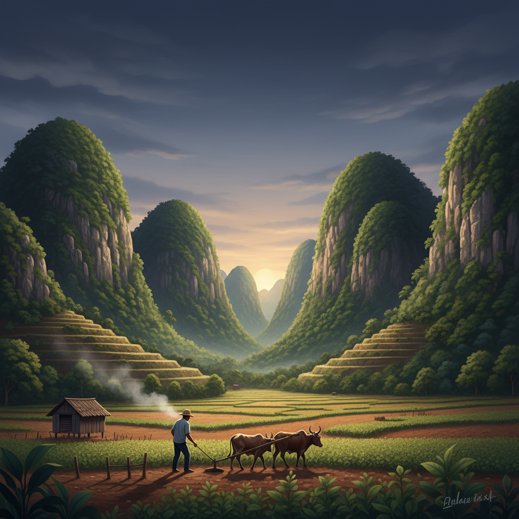 Viñales Valley — illustrated travel poster