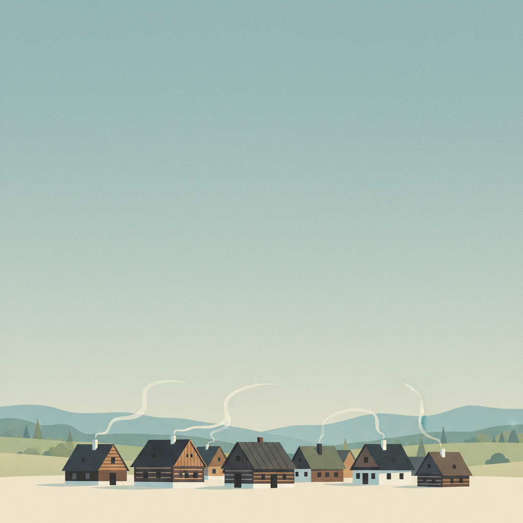 Vlkolínec — illustrated travel poster