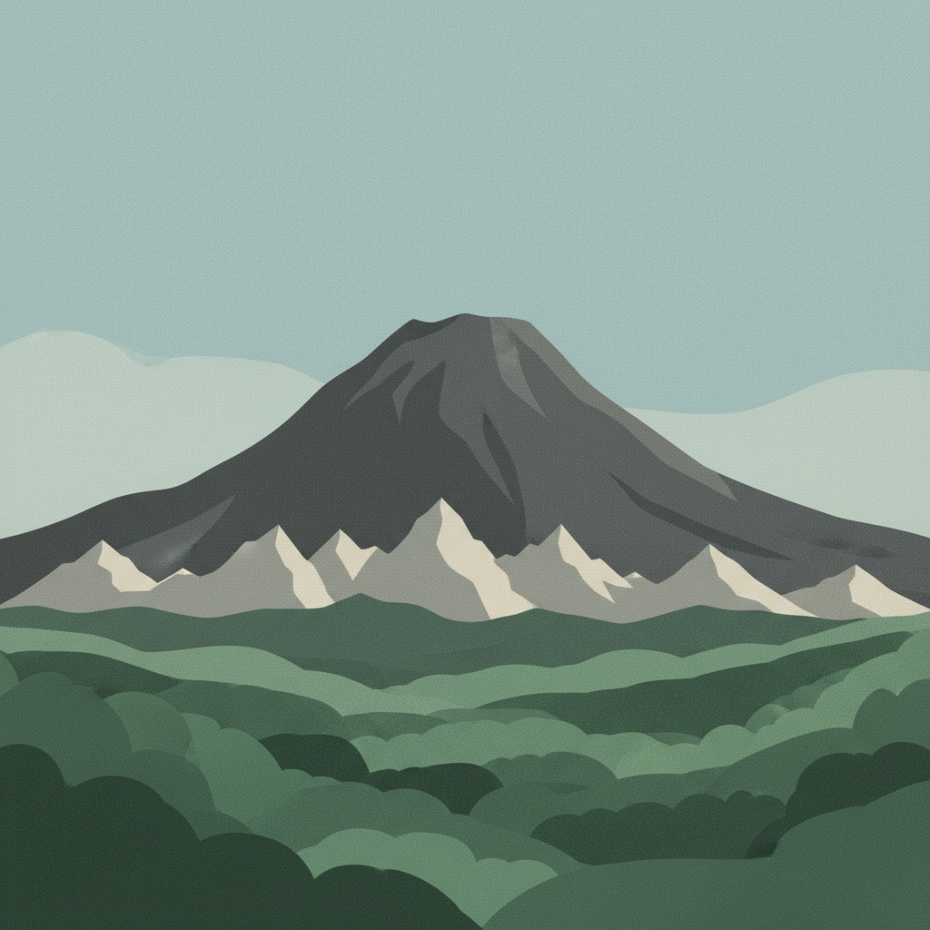 Volcanoes and Forests of Mount Pelée and the Pitons of Northern Martinique — illustrated travel poster