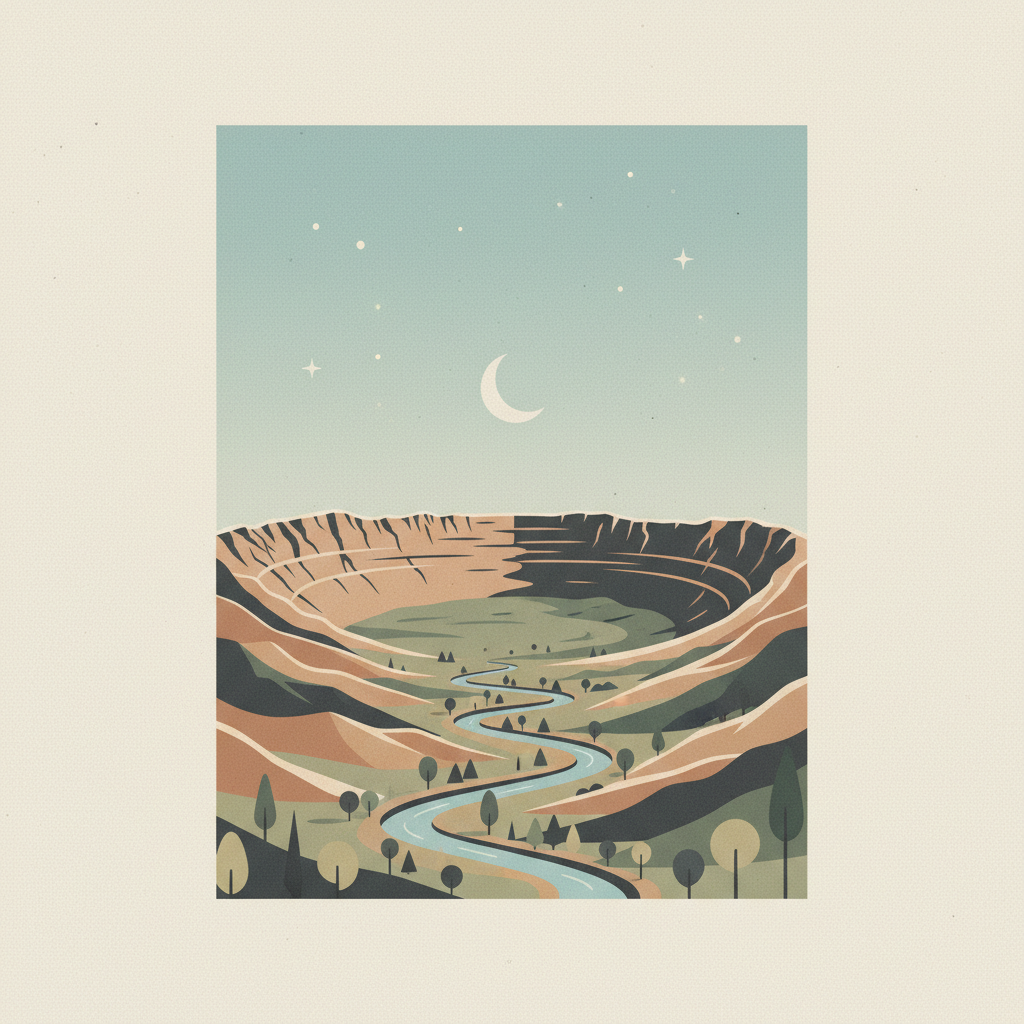 Vredefort Dome — illustrated travel poster