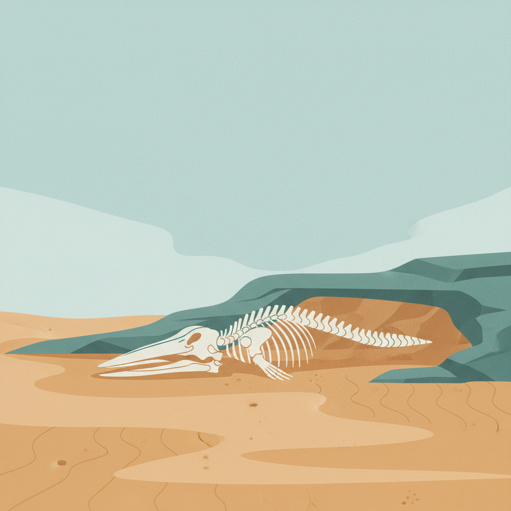 Wadi Al-Hitan (Whale Valley) — illustrated travel poster