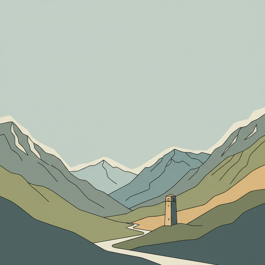 Western Caucasus — illustrated travel poster