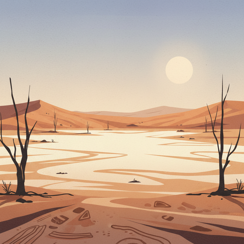 Willandra Lakes Region — illustrated travel poster