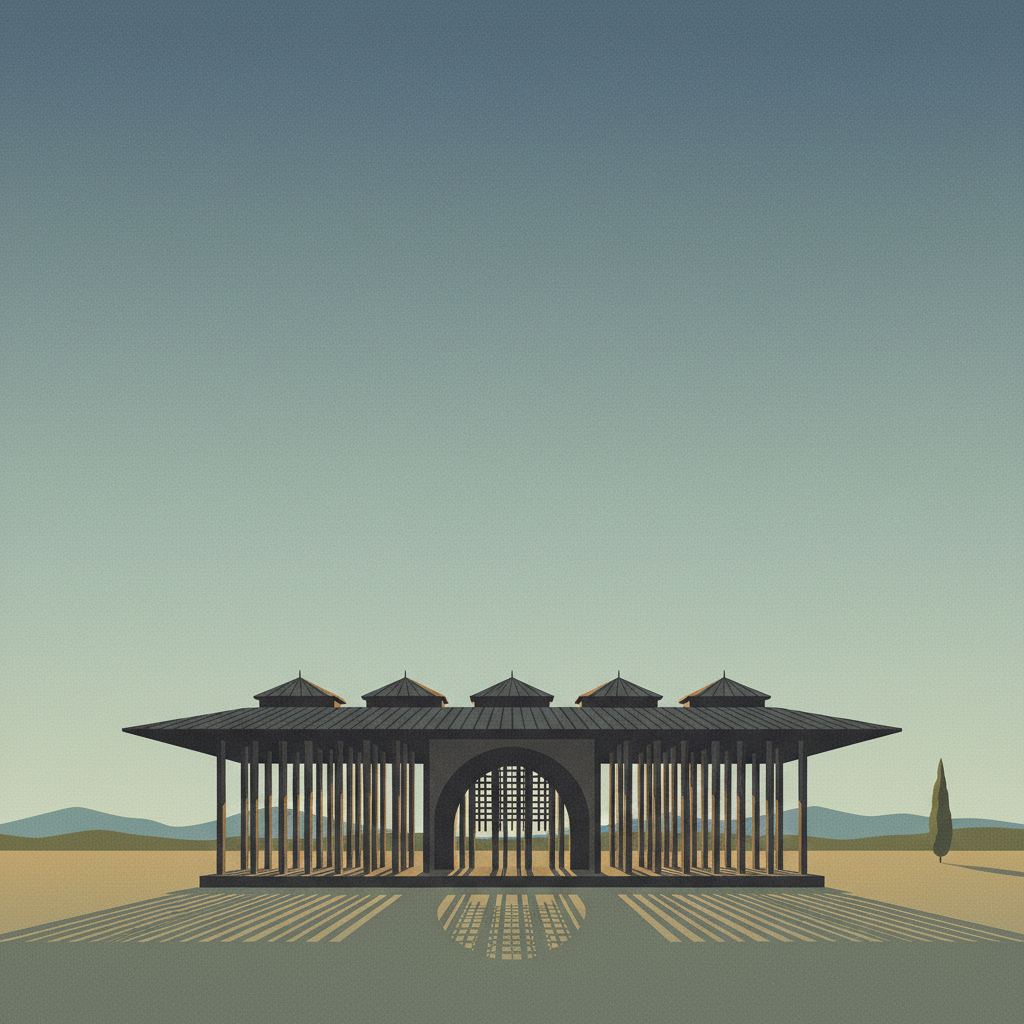 Wooden Hypostyle Mosques of Medieval Anatolia — illustrated travel poster